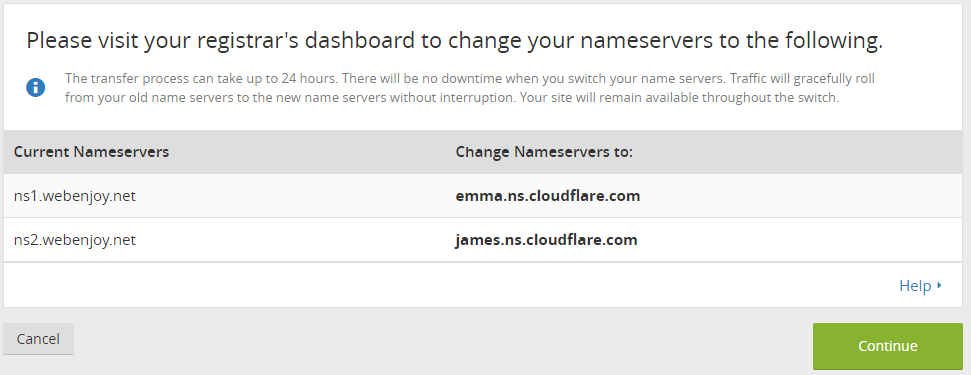 nameserver cloudflare